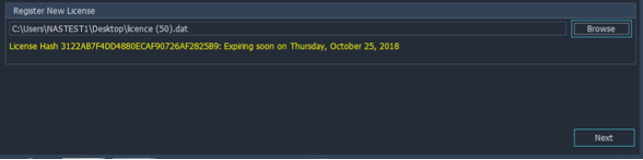 Endpoint Server License Window.
